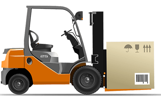 Forklift with cargo